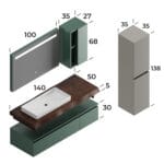 Smart Milano 140 cm Banyo Dolabı