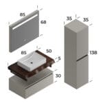 Smart Milano 85 cm Banyo Dolabı