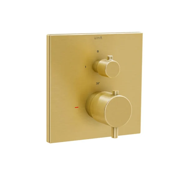 Vitra Ankastre Termostatik Duş Bataryası (V-Box, sıva üstü grubu) Fırçalı Altın