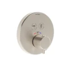 Vitra AquaControl Round Ankastre Termostatik Banyo Bataryası (sıva üstü grubu) Fırçalı Nikel