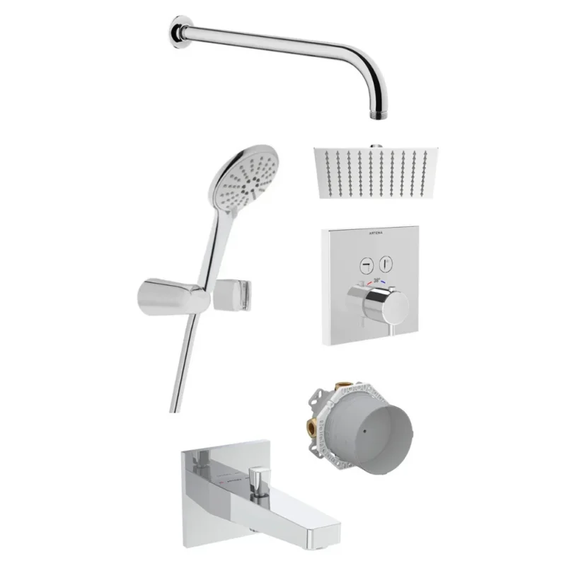 Vitra AquaControl Square Ankastre Termostatik Duş Seti (Bliss 2F, Bliss 3F)