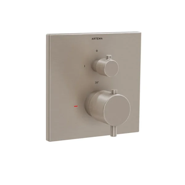 Vitra Aquaheat Ankastre Termostatik Banyo Bataryası Fırçalı Nikel (V-Box, Sıva Üstü Grubu)