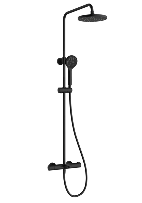 Vitra Aquaheat Joy Round 200 Banyo Bataryalı Duş Sistemi Mat Siyah