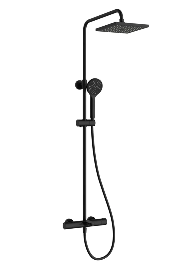 Vitra Aquaheat Joy Square 200 Banyo Bataryalı Duş Sistemi Mat Siyah