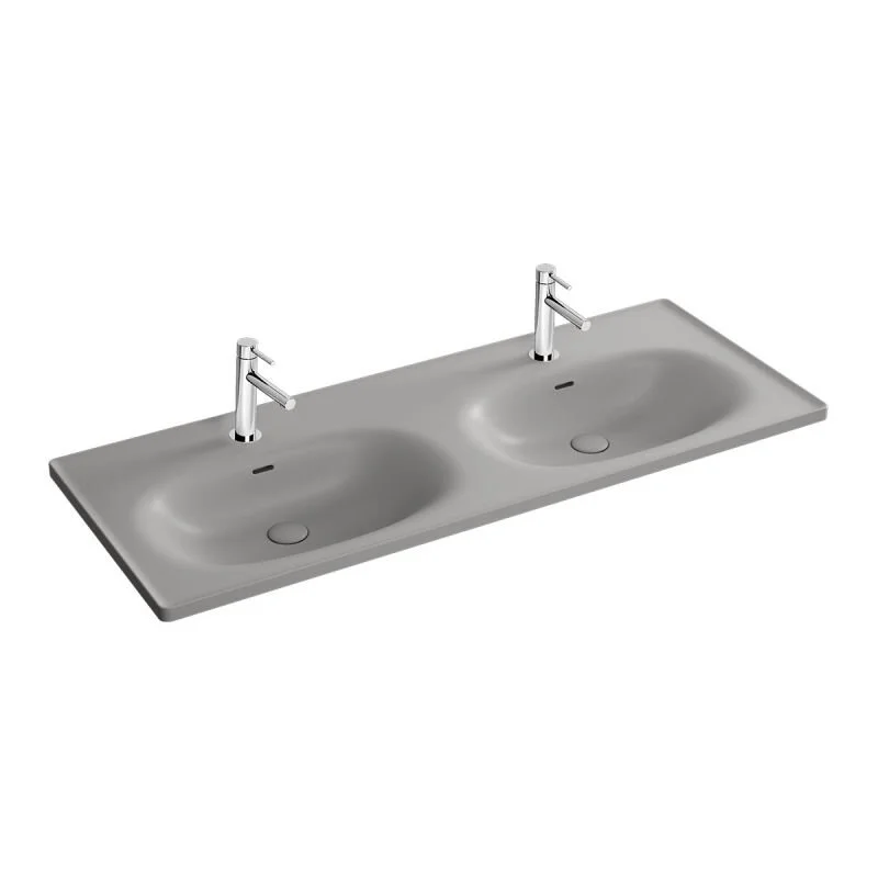 Vitra Equal 130 cm Mat Taş Gri Etajerli Lavabo