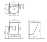 Vitra Frame Yarı Monoblok Lavabo 50x48 cm Beyaz