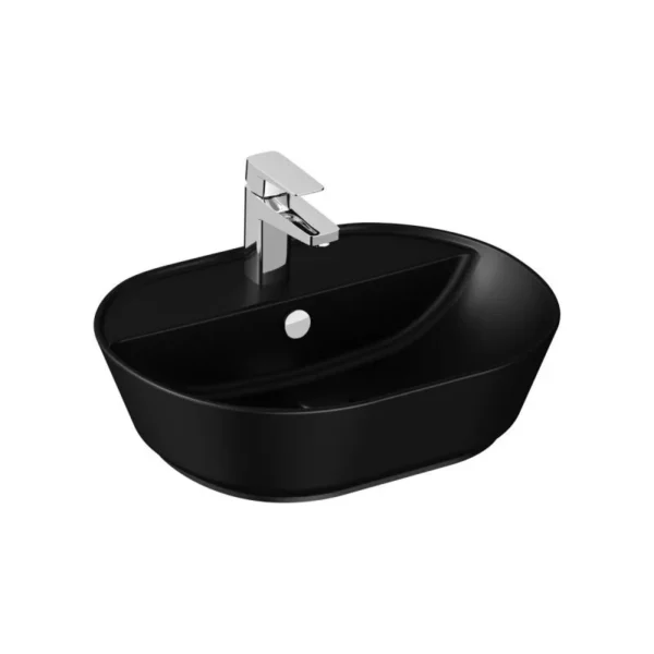 Vitra Geo 55 cm Mat Siyah Çanak Lavabo