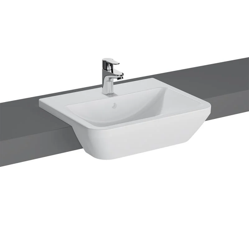 Vitra Integra 55 cm Beyaz Yarım Tezgah Lavabo