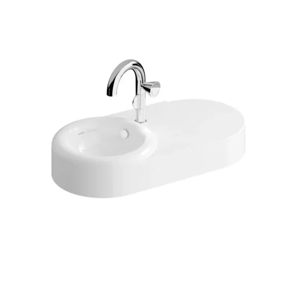 Vitra Liquid 80 cm Beyaz Asimetrik Lavabo