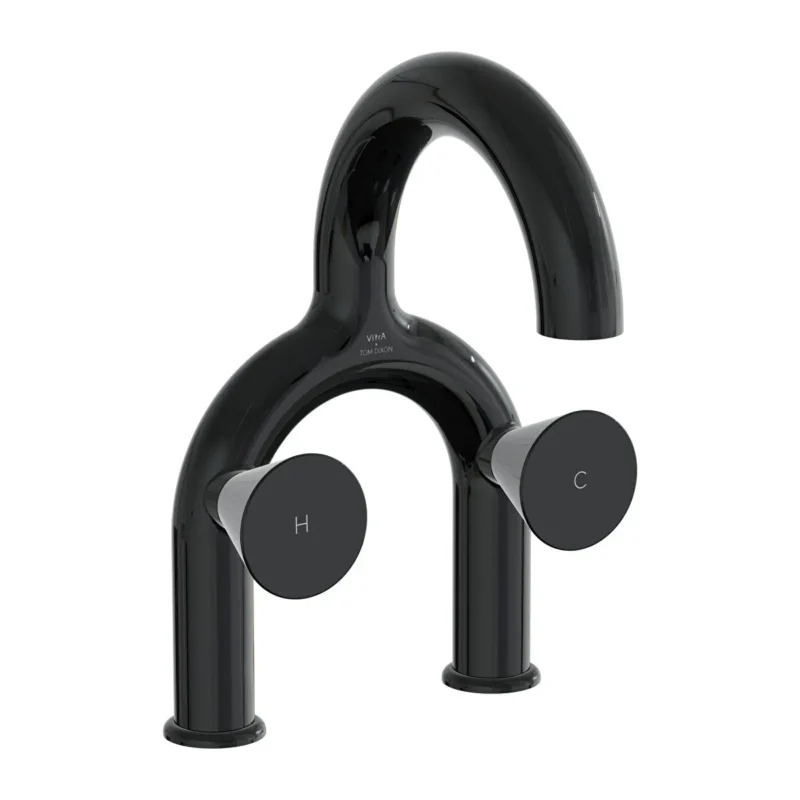 Vitra Liquid Lavabo Bataryası 2 Delikli, Parlak Siyah