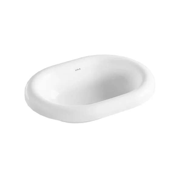 Vitra Liquid Tezgah Üstü Lavabo Oval Kompakt 53x40 cm Beyaz