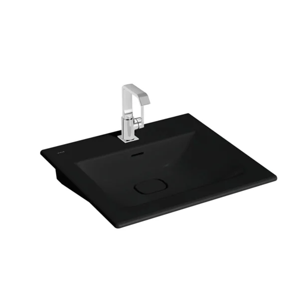 Vitra Metropole Etajerli Lavabo Dikdörtgen 60x53 cm Mat Siyah