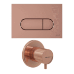 Vitra Root Round Kumanda Paneli Seti (Kumanda Paneli+Stop Valf Sıva Üstü Grubu), Soft Bakır