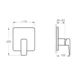 Vitra Root Square Ankastre Duş Bataryası (V-Box, Sıva Üstü Grubu) Soft Bakır