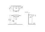 Vitra Sento 55 cm Beyaz Yarım Tezgah Lavabo