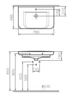 Vitra Sento 80 cm Beyaz Etajerli Lavabo