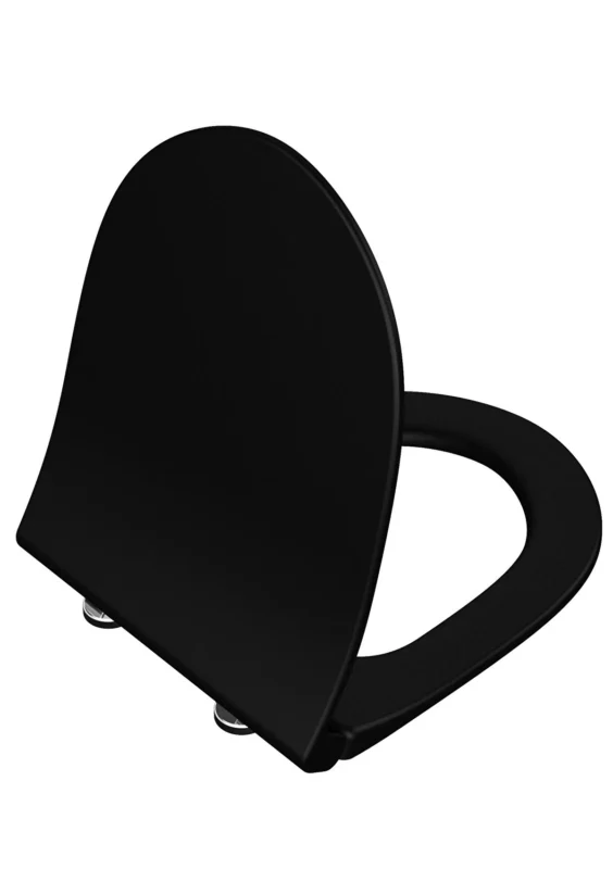 Vitra Sento Klozet Kapağı Slim, Duroplast, Üstten Sıkmalı Yavaş Kapanır, Kolay Sök-Tak, Metal Menteşeli, Mat Siyah