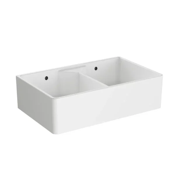 Vitra Stand On Eviye Çift Gözlü 80x49 cm (Deliksiz)
