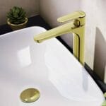 VitraRoot Round Tezgah Üstü Lavabo Bataryası, Soft Altın