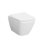 Vitra Integra Square Asma Klozet Rim-ex, Gizli Montajlı, 55 cm Taharet Borulu, Taharet Borusu Girişi Sıva Altı Uygulamalı, Mat Beyaz