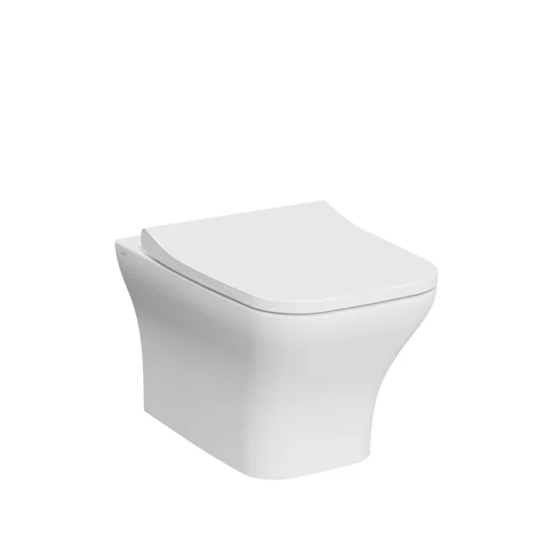 Vitra Zentrum Square Asma Klozet SmoothFlush, Gizli Montajlı, 54 cm Taharet Borulu, Taharet Borusu Girişi Sıva Altı Uygulamalı, Beyaz