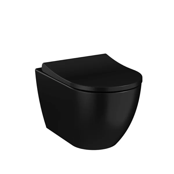 Vitra S60 Asma Klozet SmoothFlush, Gizli Montajlı, 54 cm Taharet Borulu, Taharet Borusu Girişi Sıva Altı Uygulamalı, Mat Siyah