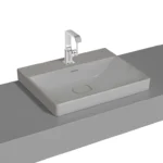 Vitra Metropole Çanak Lavabo 60x47 cm Tek Armatür Delikli, Su Taşma Delikli, Mat Taş Gri