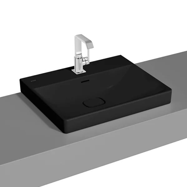 Vitra Metropole Çanak Lavabo 60x47 cm Tek Armatür Delikli, Su Taşma Delikli, Mat Siyah