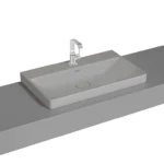 Vitra Metropole Çanak Lavabo 80x47 cm Tek Armatür Delikli, Su Taşma Delikli, Mat Taş Gri