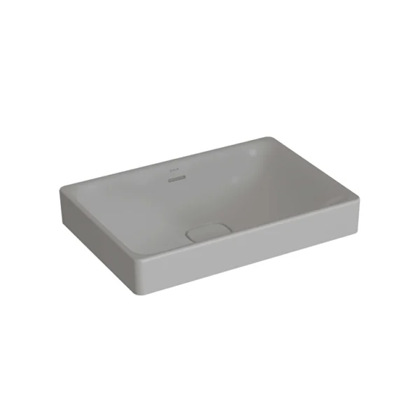 Vitra Metropole Çanak Lavabo Dikdörtgen, 60x40 cm Armatür Deliksiz, Su Taşma Delikli, Mat Taş Gri