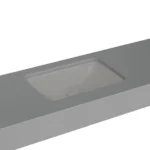 Vitra Metropole Tezgahaltı Lavabo Dikdörtgen, 60x40 cm Armatür Deliksiz, Su Taşma Deliksiz, Mat Taş Gri