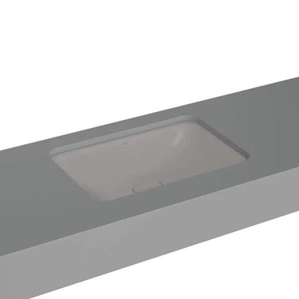 Vitra Metropole Tezgahaltı Lavabo Dikdörtgen, 60x40 cm Armatür Deliksiz, Su Taşma Deliksiz, Mat Taş Gri