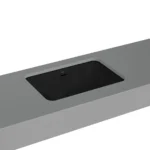 Vitra Metropole Tezgahaltı Lavabo Dikdörtgen, 60x40 cm Armatür Deliksiz, Su Taşma Delikli, Mat Siyah