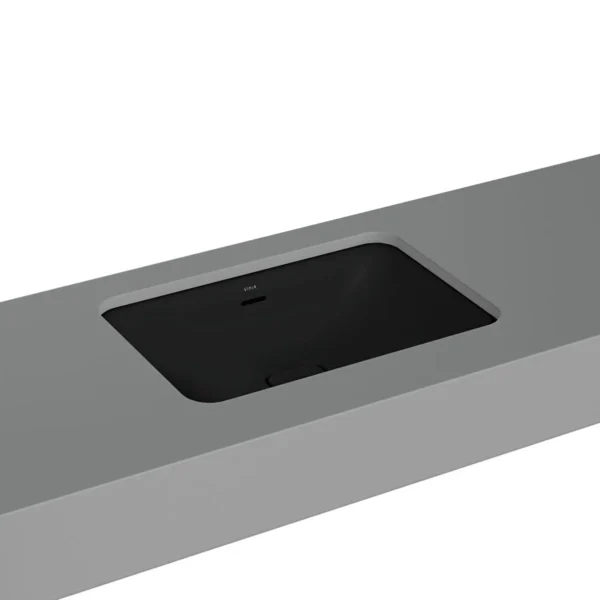 Vitra Metropole Tezgahaltı Lavabo Dikdörtgen, 60x40 cm Armatür Deliksiz, Su Taşma Delikli, Mat Siyah