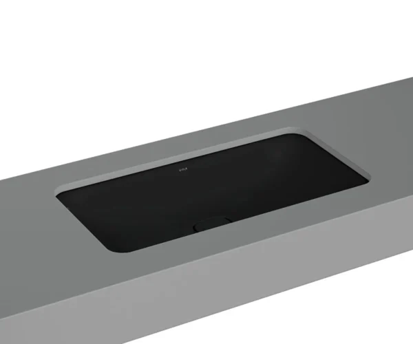 Vitra Metropole Tezgahaltı Lavabo Dikdörtgen, 80x40 cm Armatür Deliksiz, Su Taşma Deliksiz, Mat Siyah