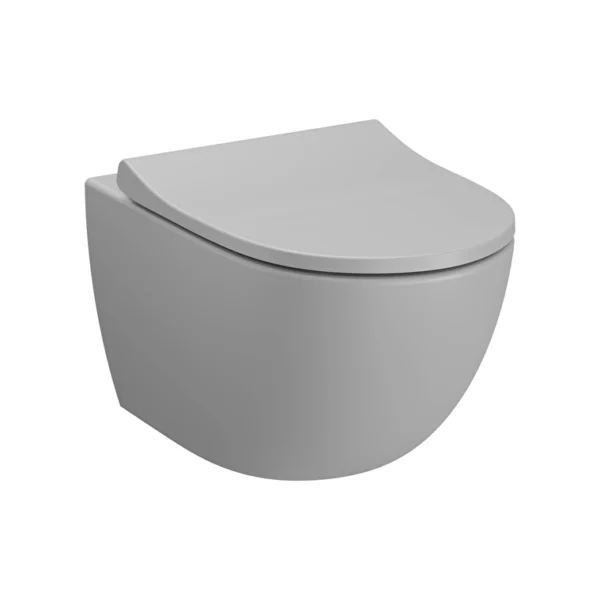 Vitra Sento Asma Klozet Rim-ex, Gizli Montajlı, 54 cm Taharet Borulu, Taharet Borusu Girişi Sıva Altı Uygulamalı, Mat Taş Gri