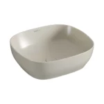 Vitra Outline Recycled Çanak Lavabo Dikdörtgen, 48x42 cm Armatür Deliksiz, Su Taşma Deliksiz, Mat Bej