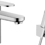 Hansgrohe Vernis Tek kollu lavabo bataryası 100 bidette el duşu ve 160 cm duş hortumu ile Krom