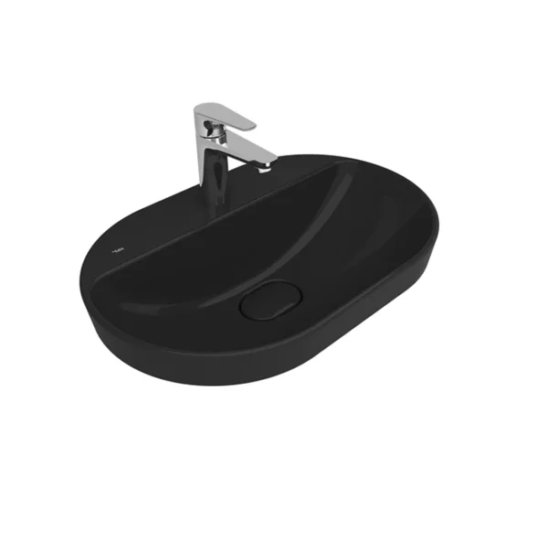 Kale Zero 2.0 60x40 Yarı Gömme Oval Lavabo Siyah