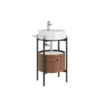 Kale Icon 2.0 Yuvarlak Set (Lavabo Dolap + Mat Beyaz Lavabo + Sifon) (Lavabo Dahil)