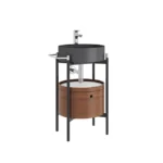 Kale Icon 2.0 Yuvarlak Set (Lavabo Dolap + Antrasit Lavabo + Sifon) (Lavabo Dahil)