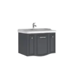 Kale Arte+ Lavabo Dolabı 80 cm Mat Antrasit Krom (Lavabo Dahil)