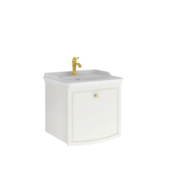 Kale Arte+ Lavabo Dolabı 65 cm Parlak Beyaz Altın (Lavabo Dahil)