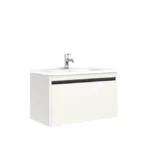 Kale Vista 100 cm Zero 2.0 Etajer Lavabo Uyumlu Lavabo Dolabı Mat Beyaz (Lavabo Dahil)