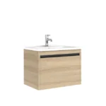 Kale Vista 80 cm Zero 2.0 Etajer Lavabo Uyumlu Lavabo Dolabı Koyu Meşe (Lavabo Dahil)