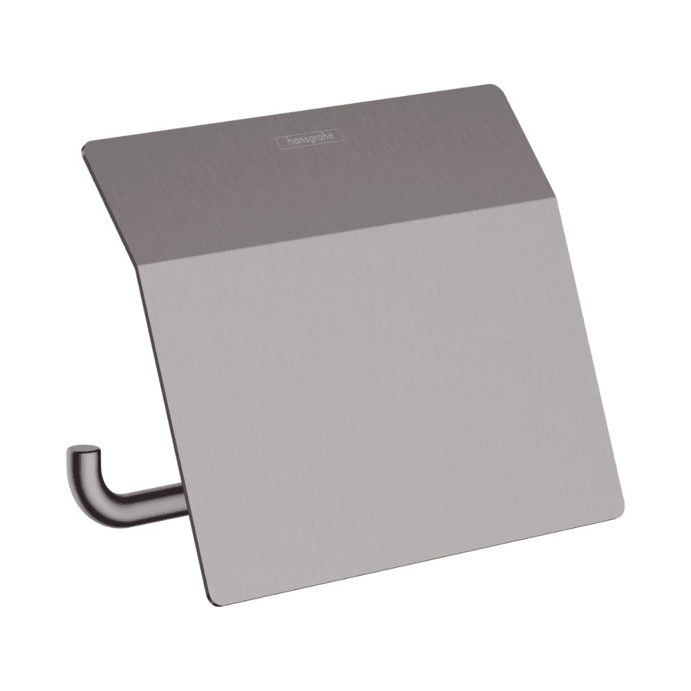 41753340-1.png Hansgrohe AddStoris Kapaklı Siyah Krom Tuvalet Kağıtlığı - Görsel 1