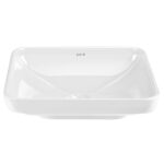 Vitra Water Jewels Çanak Lavabo Dikdörtgen, 60x39 cm Armatür Deliksiz, Su Taşma Deliksiz, Mat Taş Gri