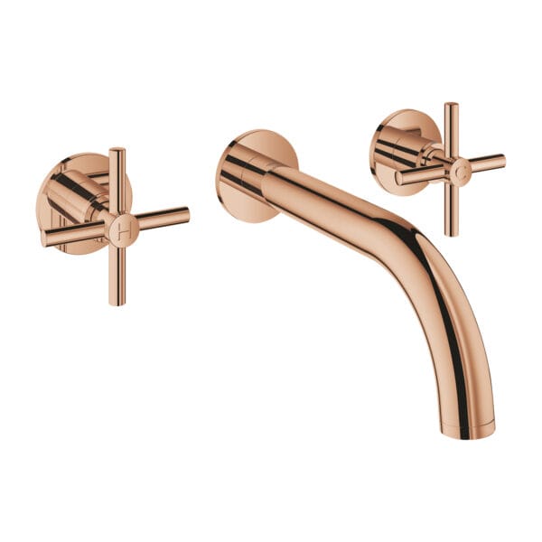 Grohe Atrio 3 Delikli Duvardan Ankastre Lavabo Bataryası (Sıva Üstü Grubu), Bakır