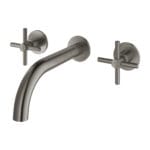 Grohe Atrio 3 Delikli Duvardan Ankastre Lavabo Bataryası (Sıva Üstü Grubu), Fırçalı Sert Grafit - Görsel 2