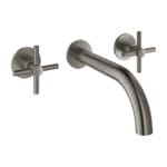 Grohe Atrio 3 Delikli Duvardan Ankastre Lavabo Bataryası (Sıva Üstü Grubu), Fırçalı Sert Grafit